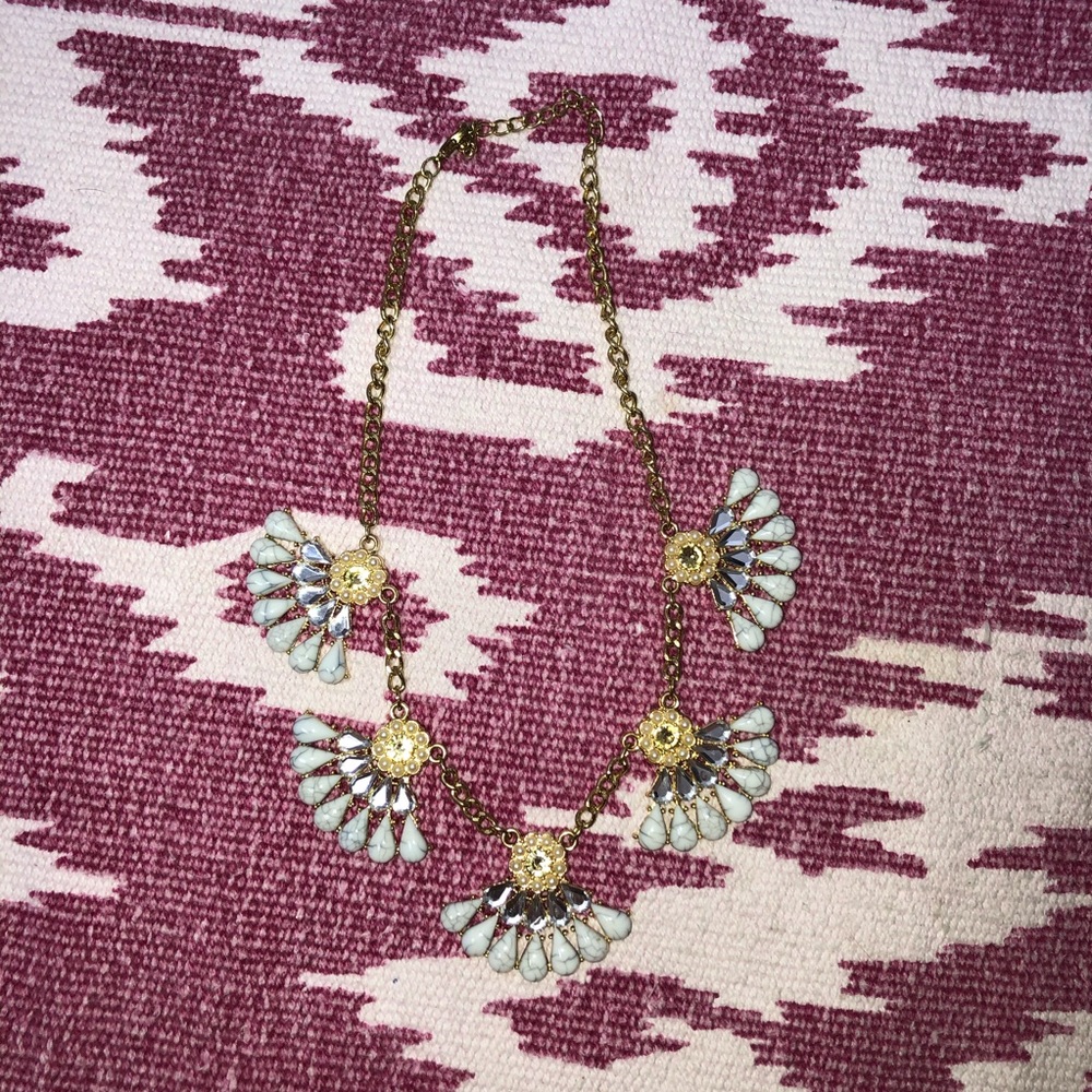 White and Gold Statement Necklace